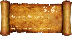 Waltner Gergely névjegykártya